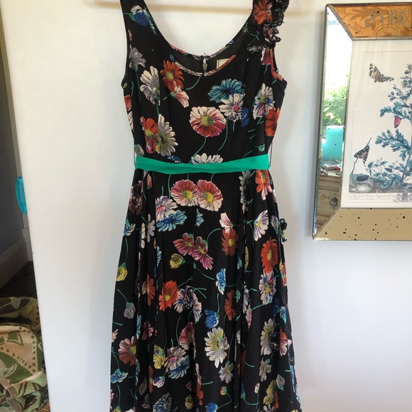 Black Floral Anthropologie Dress - Picture 5 of 6